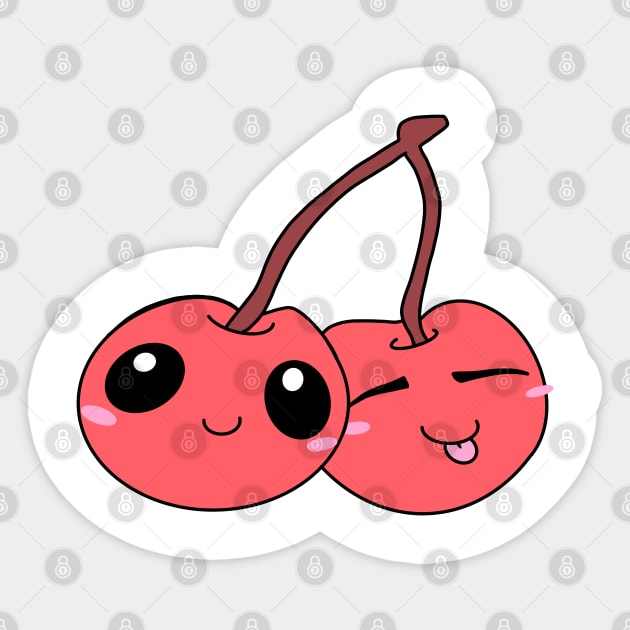 Kawaii Cherries Sticker by Mamma Panda1